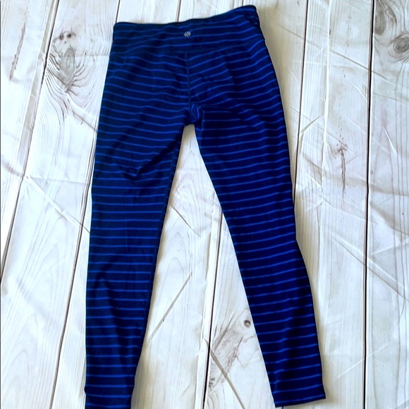 Athleta Blue & navy striped athletic leggings. - Picture 7 of 7
